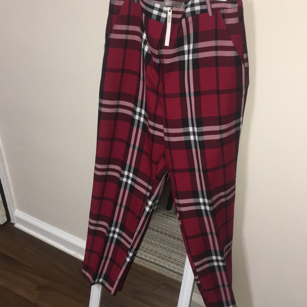 Plaid Asos cigarette cropped pants US size 8